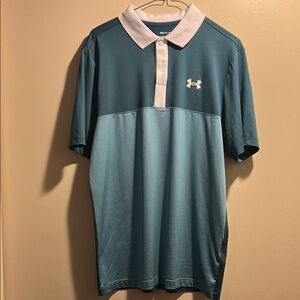 Under Armour Blue and White Performance Polo Shirt